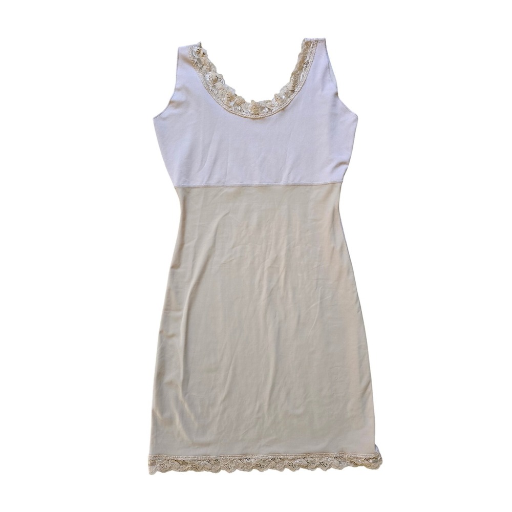 SPANX Hide and Sleek Lace Trim Nude Full Dress Slip Sleeveless Shapewear Size XL